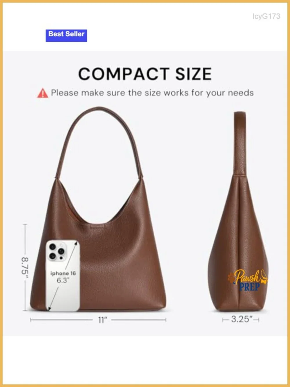 Slouchy Hobo Shoulder Bag, Soft Vegan Leather, Fits iPad, Magnetic Closure